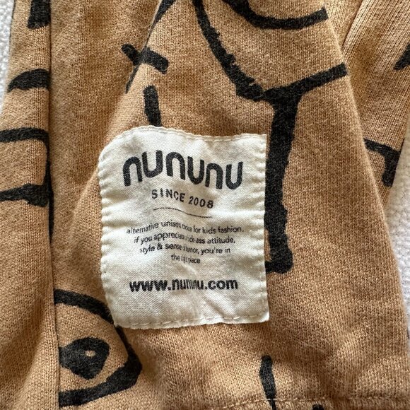 Nununu Kids Goofy Skull Print Sweatpants Joggers in Mocha size 6 7 - Picture 8 of 15